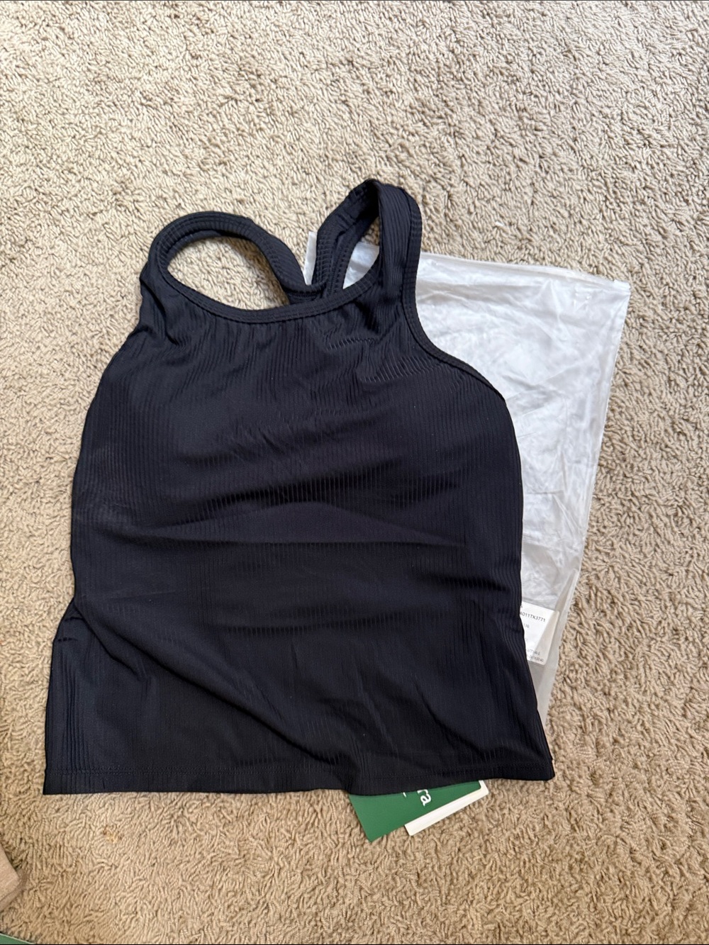 HALARA Black Ribbed Sports Tank